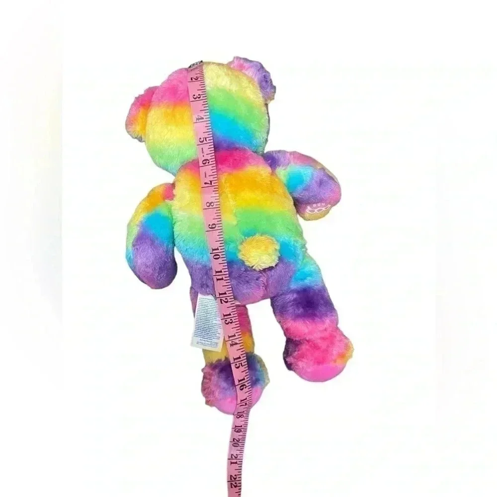 Build-A-Bear 2017 Rainbow Multicolor Tie Dye Stuffed Teddy Bear Plush Toy